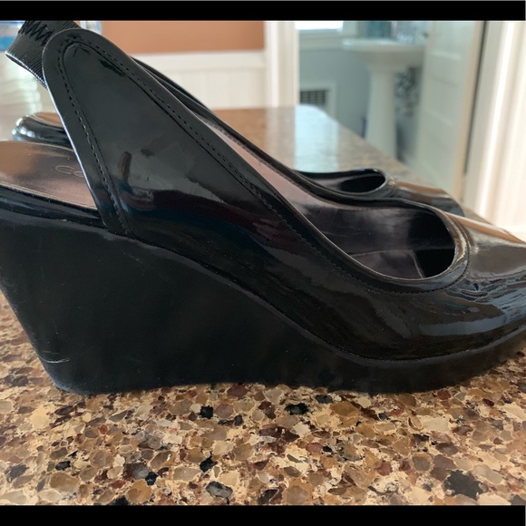 Calvin Klein Black Wedges - Picture 1 of 4